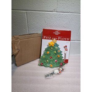 New Open Box Fitz and Floyd Snack Plate w/Spreader Snowflake & Jake 2009 Ceramic